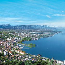 Panorama von der Bregenzer Bucht am Bodensee
